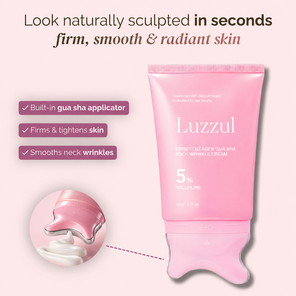 Luzzul™ Korean PDRN Collagen Gua Sha Neck Wrinkle Cream