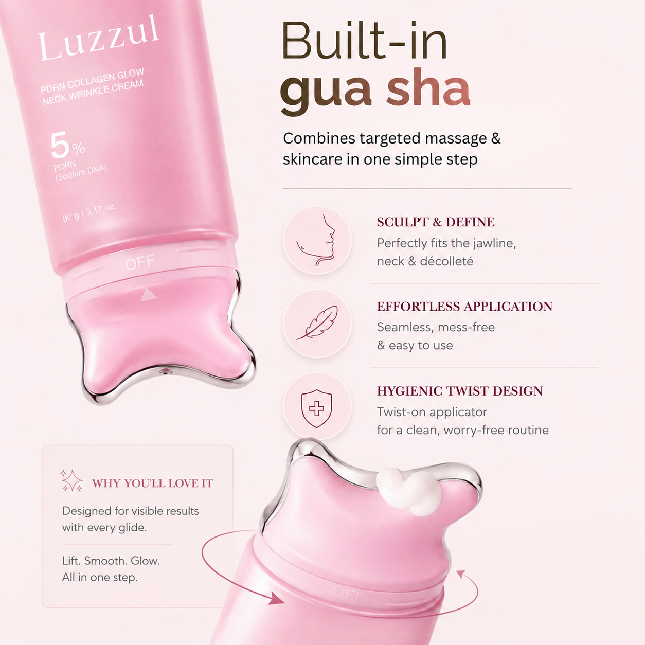 Luzzul™ Korean PDRN Collagen Gua Sha Neck Wrinkle Cream